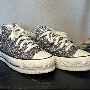 Converse floral platform sneakers